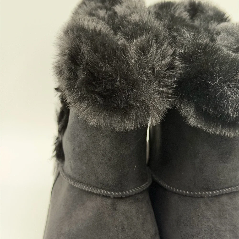 Brand New Women's SO Paulina Black Faux Fur-Lined Winter Boots Size 8.5
